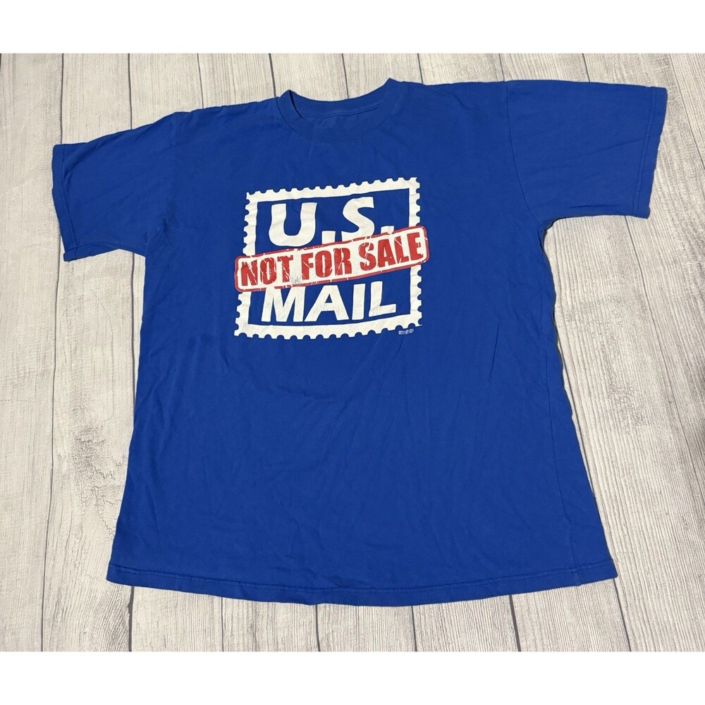 US Mail Not For Sale Made In USA Blue T-Shirt Union Line Size XL